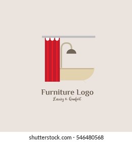 furniture design logo template. Vector Illustration with flat style