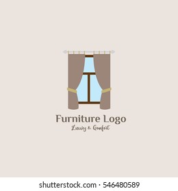 furniture design logo template. Vector Illustration with flat style