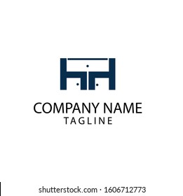 Furniture design logo with wardrobe design elements. Can be used for wardrobe companies.