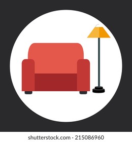 Furniture design over gray background, vector illustration