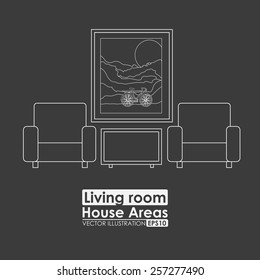 furniture design over gray background, vector illustration