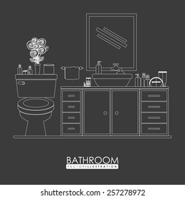 furniture design over gray background, vector illustration