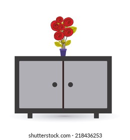 Furniture design over white background, vector illustration