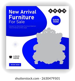 Furniture design social media template design.