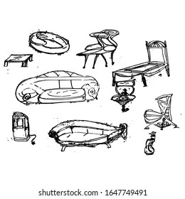 Furniture Doodle  | Doodle Art Ideas