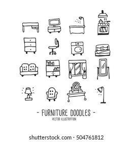 Furniture. Doodles. Hand Draw