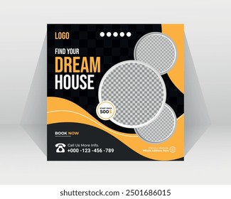 furniture and dream house social media post banner design