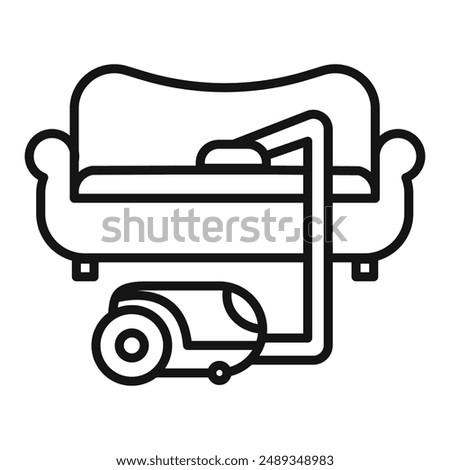 Furniture dry cleaning icon Vector symbol or sign set collection in black and white outline