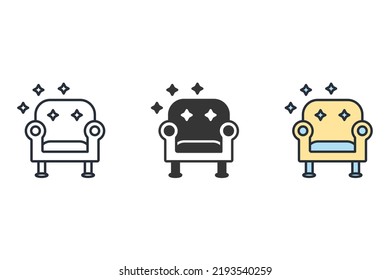 Furniture dry cleaning icons  symbol vector elements for infographic web