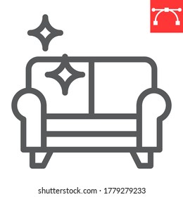 Furniture dry cleaning line icon, dry cleaning and laundry, sofa cleaning sign vector graphics, editable stroke linear icon, eps 10