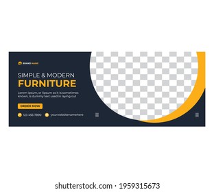 Furniture Facebook cover banner vector template design