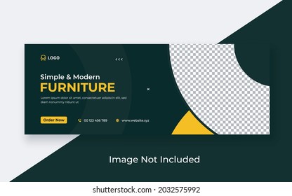 Furniture Facebook Cover And Web Banner Template, Simple And Modern Furniture Social Media Cover Template