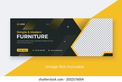 Furniture Facebook Cover and Web Banner Template, Simple and Modern Furniture Social Media Cover Template