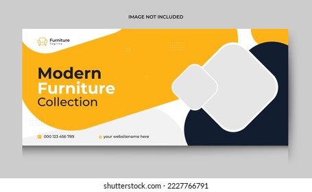 Furniture Facebook Cover and Web Banner Template, Modern Furniture Social Media Cover page Template.
