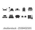 Furniture Fill Logo Element Set 