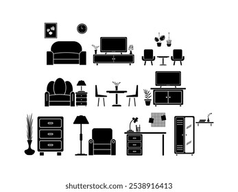 Furniture Fill Logo Element Set