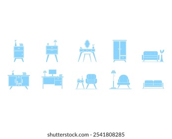 Furniture Fill Logo Element Set 