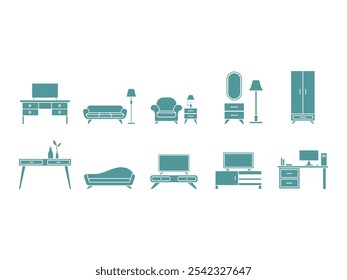 Furniture Fill Logo Element Set 