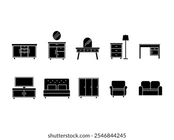 Furniture Fill Logo Element Set