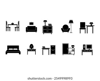 Furniture Fill Logo Element Set