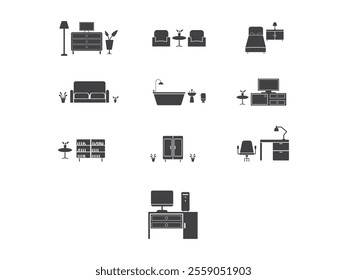 Furniture Fill Logo Element Set