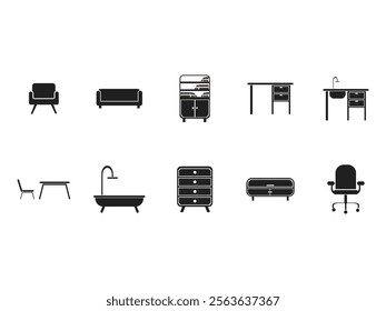 Furniture Fill Logo Element Set