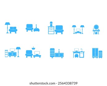 Furniture Fill Logo Element Set