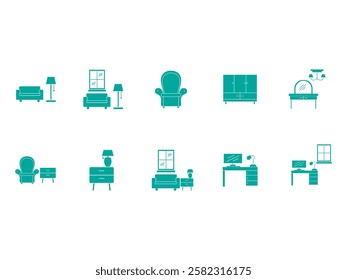 Furniture Fill Logo Element Set