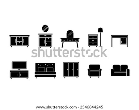 Furniture Fill Logo Element Set