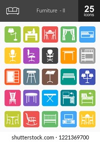 Furniture Filled Round Corner Icons