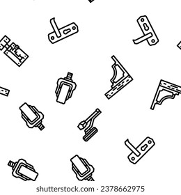 furniture fitting construction vector seamless pattern thin line illustration