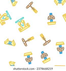 furniture fitting construction vector seamless pattern thin line illustration