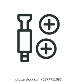 Furniture fittings hardware isolated icon, kitchen cabinet hardware vector icon with editable stroke