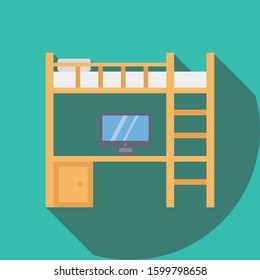 Furniture Flat icons for bed & table