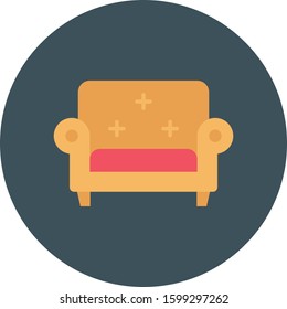 Furniture Flat icons for couch & seating
