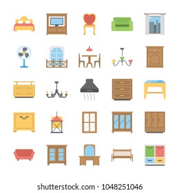 
Furniture Flat Icons Pack

