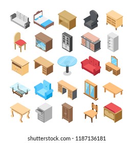 
Furniture Flat Vector Icons 
