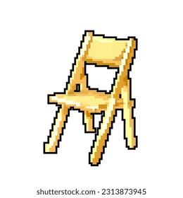 furniture folding chair game pixel art retro vector. bit furniture folding chair. old vintage illustration