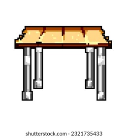 furniture folding table game pixel art retro vector. bit furniture folding table. old vintage illustration