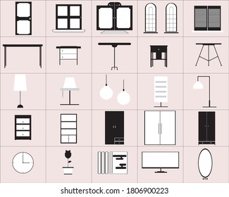 Furniture graphic vector design in illustrator  