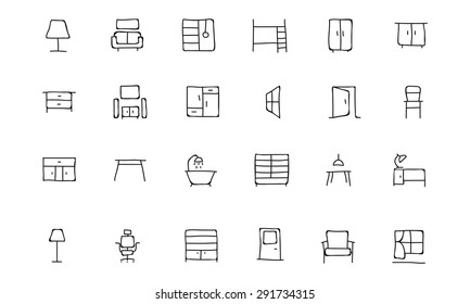 Furniture Hand Drawn Vector Icons 2