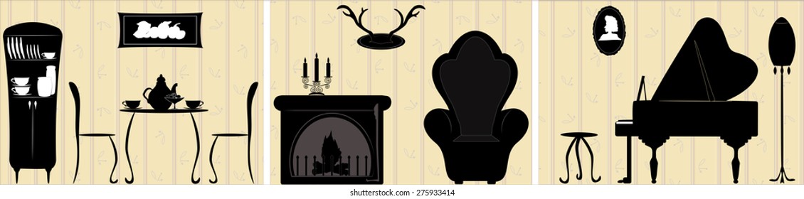 Furniture and Home Accessories, - Vector Illustration