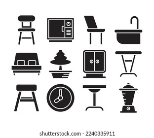 furniture and home appliance icons set