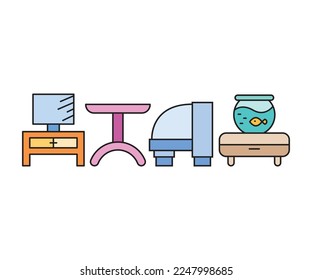 furniture and home appliance icons set