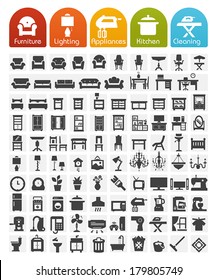 Furniture and home appliances Icons - Bulk series