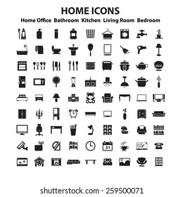 Furniture and home decor icon set