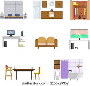 
Furniture and home decor solid icon Free Vector