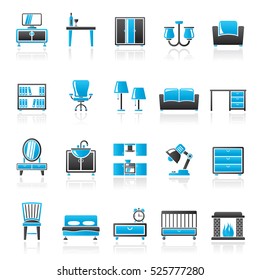 furniture and home equipment icons - vector icon set