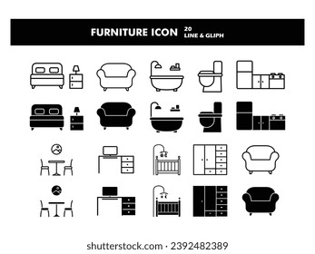 Furniture home hotel icon vector design templat illustration