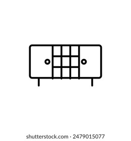 Furniture and home interior elements - thin line web icon set. Outline icons of kitchen, living room, bedroom and office collection. Simple vector illustration